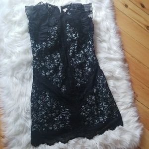 Rebecca Taylor black eyelet lace dress